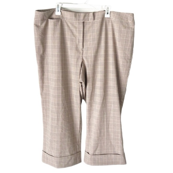 Lane Bryant Pants Women's 24 Plaid Wide Leg Cropped Slacks NWT Academia Preppy - Picture 1 of 9